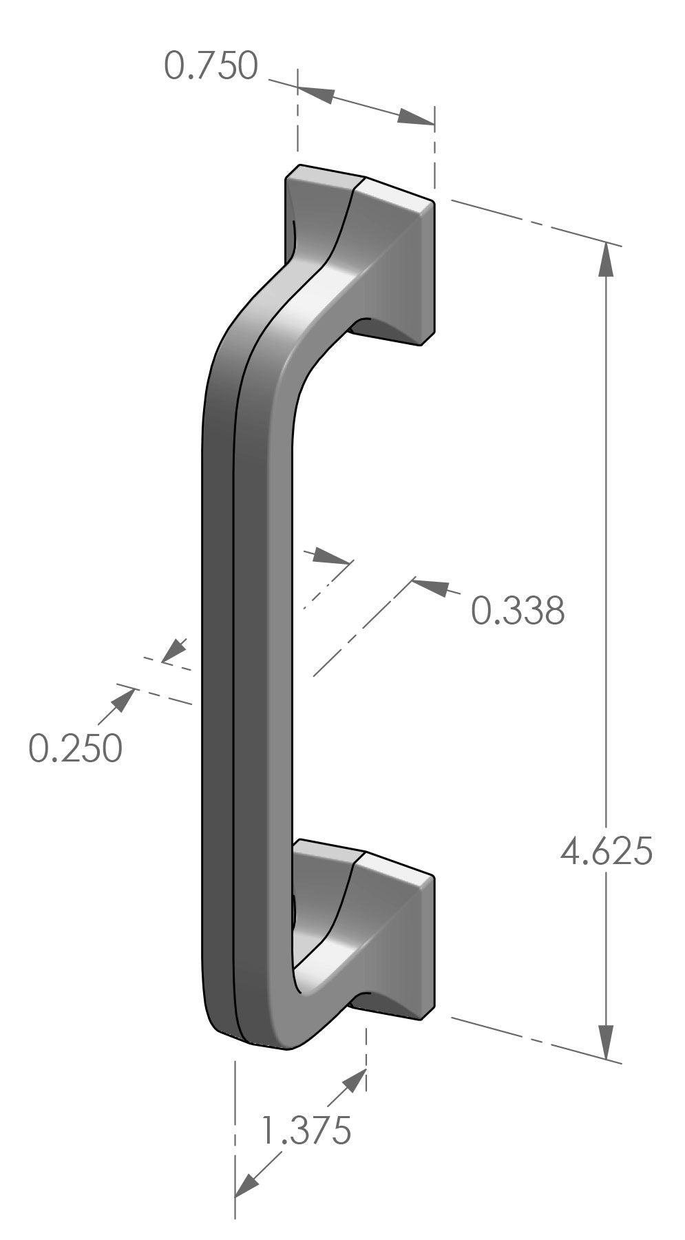 SQUARE HANDLE CABINET PULL 534